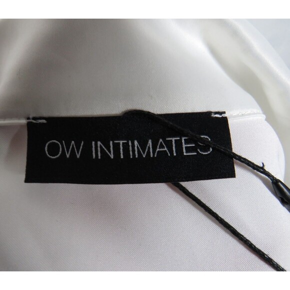OW Intimates Revolve White Satin Ostrich Feather Trimmed Pajama Top Size 4-XS - Picture 14 of 14